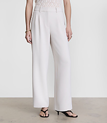 Petite LOFT Versa Crepe Drape Pleated Relaxed Straight Pants carousel Product Image 2