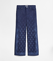 Rivete Petite Curvy High Rise Wide Leg Jeans in Paisley Wash carousel Product Image 3