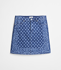 Petite Rivete Denim Mini Skirt in Bandana Wash carousel Product Image 4