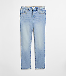 Rivete Petite Curvy Mid Rise Stovepipe Jeans in Aura Wash carousel Product Image 3