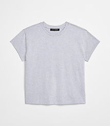 A plain grey t-shirt with a small black tag is laid flat against a white background. carousel Product Image 5