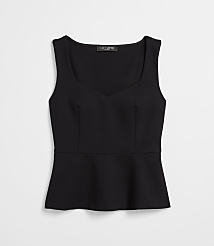 Petite LOFT Versa Ponte Deluxe V-Neck Peplum Top carousel Product Image 5