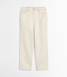 Rivete Petite Curvy High Rise Straight Jeans in Ecru carousel Product Image 3