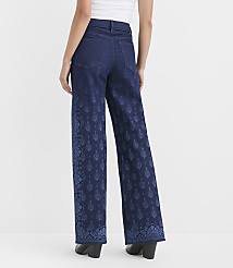 Rivete Tall High Rise Wide Leg Jeans in Paisley Wash carousel Product Image 3