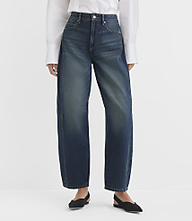Rivete Petite Curvy Seamed High Rise Horseshoe Jeans in Lune Wash carousel Product Image 1