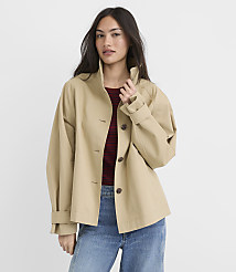 Petite Twill Funnel Neck Jacket carousel Product Image 1
