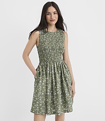 Petite Bandana Print Smocked Mini Pocket Dress carousel Product Image 1
