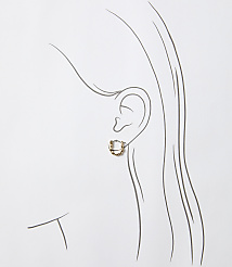 A delicate gold hoop earring adorns a sketched ear against a plain white background. carousel Product Image 2