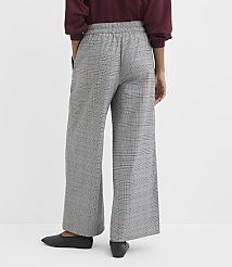 Petite Pull On Wide Leg Pants in Plaid Brushed Flannel carousel Product Image 3