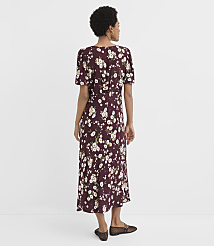 Tall Bouquet Tie Neck Bias Midi Dress carousel Product Image 3