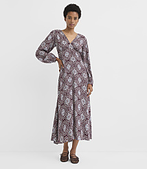 Petite Medallion V-Neck Midi Dress carousel Product Image 1