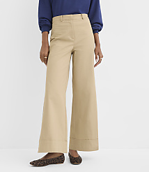 Petite Clean Wide Leg Pants in Stretch Cotton carousel Product Image 2