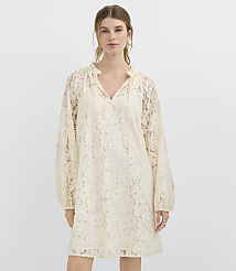 Petite Floral Lace Tie Neck Mini Dress carousel Product Image 1