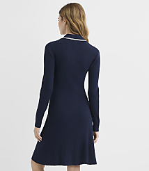 Petite Tipped Ribbed Henley Sweater Shirtdress carousel Product Image 3