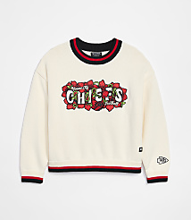 A cream-colored sweater with a floral "Chiefs Football" graphic on the front and a plain white background. carousel Product Image 1