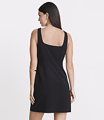 Petite LOFT Versa Seasonless Stretch Square Neck Mini Pocket Dress carousel Product Image 3