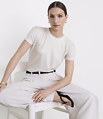 Petite LOFT Versa Shimmer Ribbed Tee carousel Product Image 2