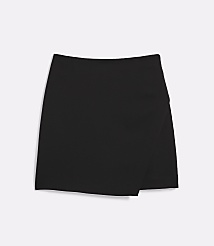 A black asymmetrical skirt lies flat against a white background. carousel Product Image 5
