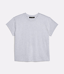 A plain grey t-shirt with a small black tag is laid flat against a white background. carousel Product Image 5
