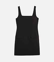 Petite LOFT Versa Seasonless Stretch Square Neck Mini Pocket Dress carousel Product Image 5