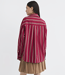 Petite Striped Poplin Everyday Oversized Shirt carousel Product Image 3