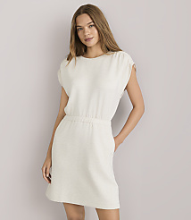 Petite Lou & Grey Heathered Scubasoft Cinched Shoulder Mini Pocket Dress carousel Product Image 1