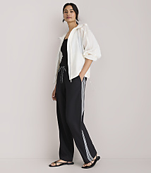 Petite Lou & Grey Side Stripe Wanderweave Straight Leg Pants carousel Product Image 1