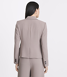 A woman in a taupe blazer and pants stands against a plain white background. carousel Product Image 3