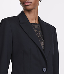 Petite LOFT Versa Ponte Deluxe Seamed Waist Blazer carousel Product Image 4
