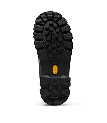 A black boot sole with a yellow Vibram logo is centered against a plain white background. carousel Product Image 4