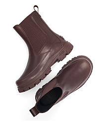 A pair of brown leather Chelsea boots with thick soles are arranged on a white background. carousel Product Image 5