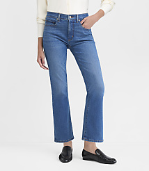A person wearing blue jeans and black loafers stands against a plain white background. carousel Product Image 2