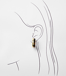 A tortoiseshell and gold hoop earring adorns a stylized ear against a white background. carousel Product Image 2