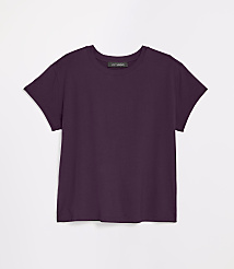 A plum-colored t-shirt with short sleeves is laid flat against a white background. carousel Product Image 5