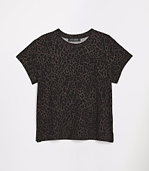 A brown leopard print t-shirt is laid flat against a plain white background. carousel Product Image 5