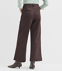 A person wearing brown wide-leg pants and a light green sweater stands against a plain white background. carousel Product Image 3