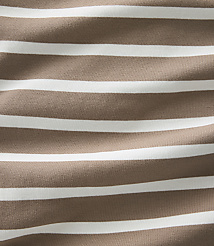A close-up view of brown and white horizontal stripes on fabric fills the frame, with subtle wrinkles creating a textured background. carousel Product Image 4