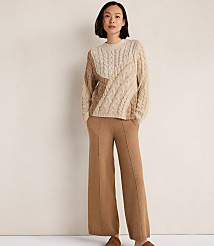 Haven Well Within  Cotton Blend Patchwork Cableknit Sweater carousel Product Image 2