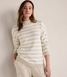 Haven Well Within Organic Cotton Heritage Striped Roll Neck Sweater carousel Product Image 1