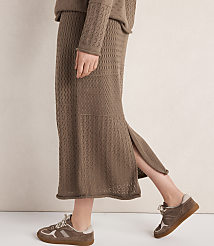 Haven Well Within Organic Cotton Mixed Stitch Midi Skirt carousel Product Image 2