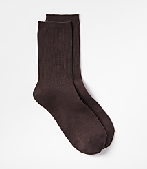 Two brown ribbed socks are laid out against a plain white background. carousel Product Image 1