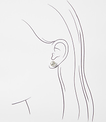 A simple sketch of a woman's ear with a stud earring in the foreground is set against a plain white background. carousel Product Image 2