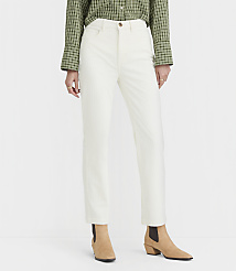 A person stands in white pants and a green checkered shirt, with tan boots, against a plain white background. carousel Product Image 1