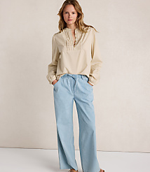 Haven Well Within Organic Cotton Poplin Lace Pintuck Shirt carousel Product Image 2