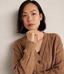 Haven Well Within Organic Cotton Blend Cableknit Cardigan carousel Product Image 3