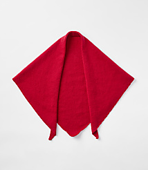 A bright red, diamond-shaped scarf with pointed ends lies flat against a plain white background. carousel Product Image 2