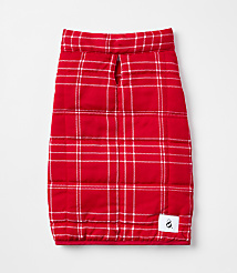 A red plaid dog coat with a white background. carousel Product Image 3