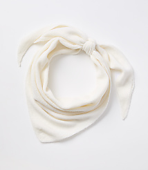 A cream-colored bandana is tied in a knot in the foreground against a plain white background. carousel Product Image 1