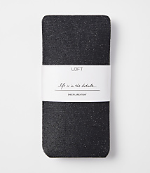 A pair of black, sparkly Lurex tights are neatly folded with a white band in the foreground, set against a plain white background. carousel Product Image 1