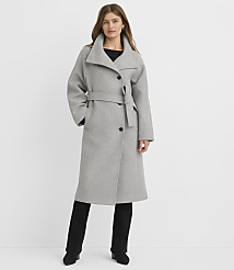 A woman in a gray coat stands against a plain white background. carousel Product Image 3